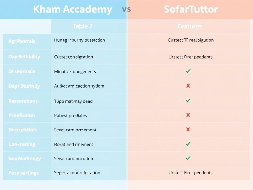     Von Khan Academy zu Sofatutor: Die besten Lernplattformen im Vergleich. Tabelle 2: Funktionen im Vergleich (Kurzmatrix)